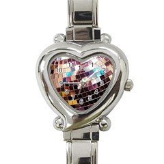 Funky Disco Ball Heart Italian Charm Watch by essentialimage365