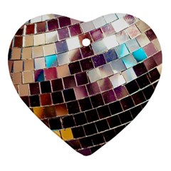 Funky Disco Ball Heart Ornament (two Sides)