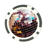 Funky Disco Ball Poker Chip Card Guard Front