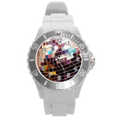 Funky Disco Ball Round Plastic Sport Watch (l) by essentialimage365