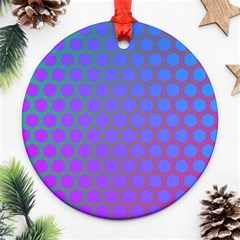 Hex Circle Points Vaporwave One Ornament (round) by WetdryvacsLair