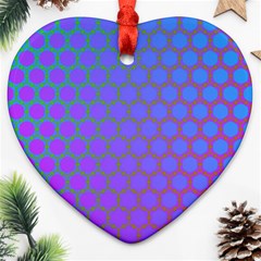 Hex Circle Points Vaporwave One Ornament (heart)