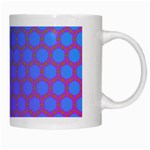 Hex Circle Points Vaporwave One White Mug Right