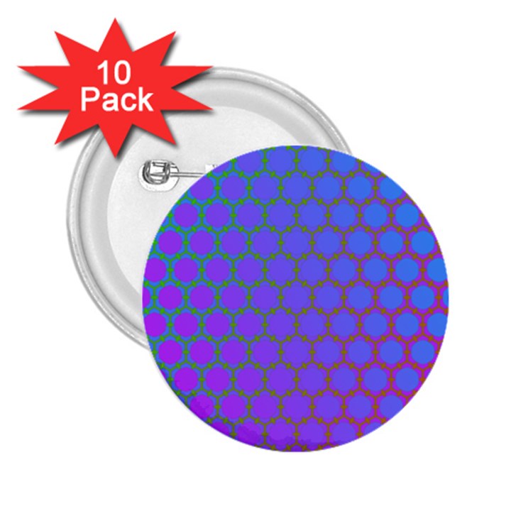 Hex Circle Points Vaporwave One 2.25  Buttons (10 pack) 