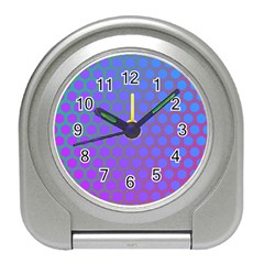 Hex Circle Points Vaporwave One Travel Alarm Clock by WetdryvacsLair