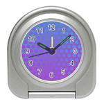 Hex Circle Points Vaporwave One Travel Alarm Clock Front