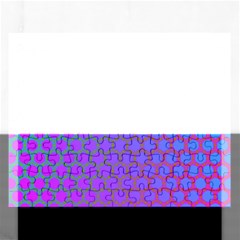 Hex Circle Points Vaporwave One Rectangular Jigsaw Puzzl by WetdryvacsLair