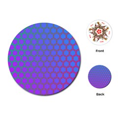 Hex Circle Points Vaporwave One Playing Cards Single Design (round)