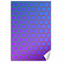 Hex Circle Points Vaporwave One Canvas 24  X 36  by WetdryvacsLair