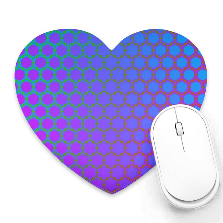 Hex Circle Points Vaporwave One Heart Mousepads