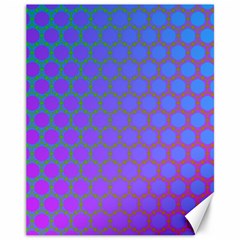 Hex Circle Points Vaporwave One Canvas 11  X 14  by WetdryvacsLair