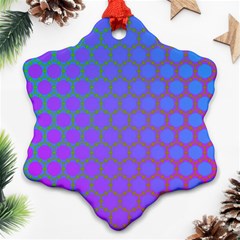 Hex Circle Points Vaporwave One Ornament (snowflake)