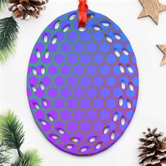 Hex Circle Points Vaporwave One Ornament (oval Filigree) by WetdryvacsLair