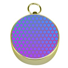 Hex Circle Points Vaporwave One Gold Compasses by WetdryvacsLair