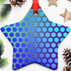 Hex Circle Points Vaporwave Three Ornament (star)