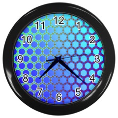 Hex Circle Points Vaporwave Three Wall Clock (black) by WetdryvacsLair