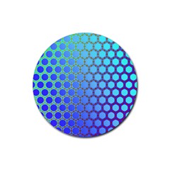 Hex Circle Points Vaporwave Three Rubber Coaster (round) by WetdryvacsLair