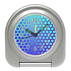 Hex Circle Points Vaporwave Three Travel Alarm Clock by WetdryvacsLair