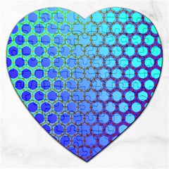 Hex Circle Points Vaporwave Three Jigsaw Puzzle (heart) by WetdryvacsLair