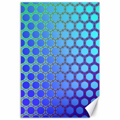 Hex Circle Points Vaporwave Three Canvas 12  X 18  by WetdryvacsLair