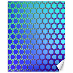 Hex Circle Points Vaporwave Three Canvas 11  X 14  by WetdryvacsLair