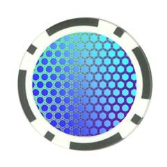 Hex Circle Points Vaporwave Three Poker Chip Card Guard by WetdryvacsLair