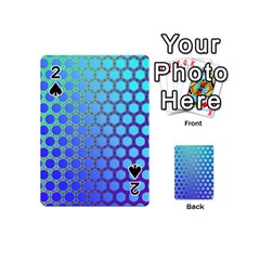 Hex Circle Points Vaporwave Three Playing Cards 54 Designs (mini)