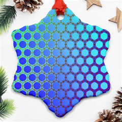 Hex Circle Points Vaporwave Three Ornament (snowflake)