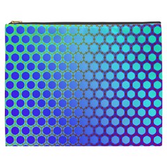 Hex Circle Points Vaporwave Three Cosmetic Bag (xxxl) by WetdryvacsLair