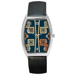 Abstract Pattern Geometric Backgrounds   Barrel Style Metal Watch by Eskimos