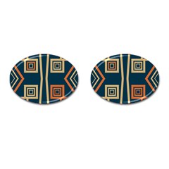 Abstract Pattern Geometric Backgrounds   Cufflinks (oval) by Eskimos