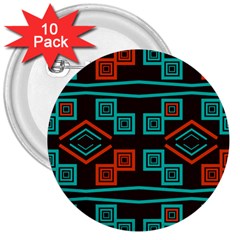 Abstract Pattern Geometric Backgrounds   3  Buttons (10 Pack)  by Eskimos