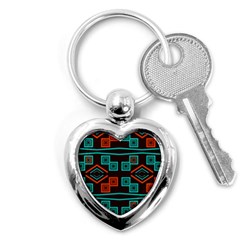 Abstract Pattern Geometric Backgrounds   Key Chain (heart) by Eskimos