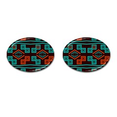 Abstract Pattern Geometric Backgrounds   Cufflinks (oval) by Eskimos