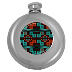 Abstract Pattern Geometric Backgrounds   Round Hip Flask (5 Oz) by Eskimos