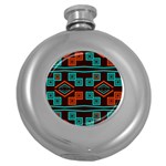 Abstract pattern geometric backgrounds   Round Hip Flask (5 oz) Front