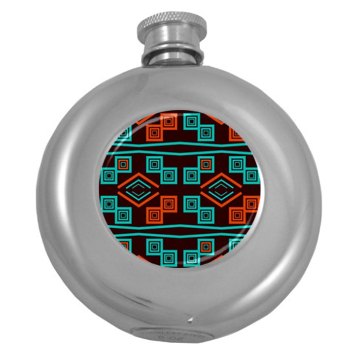 Abstract pattern geometric backgrounds   Round Hip Flask (5 oz)