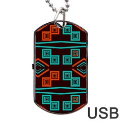 Abstract Pattern Geometric Backgrounds   Dog Tag Usb Flash (two Sides) by Eskimos