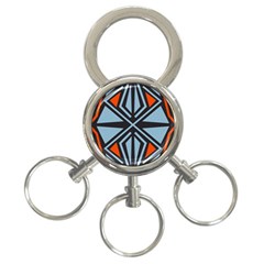 Abstract Geometric Design    3-ring Key Chain by Eskimos