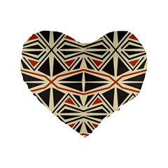 Abstract Geometric Design    Standard 16  Premium Flano Heart Shape Cushions by Eskimos