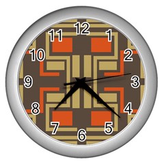 Abstract Geometric Design    Wall Clock (silver) by Eskimos