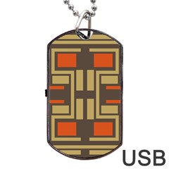 Abstract Geometric Design    Dog Tag Usb Flash (two Sides) by Eskimos