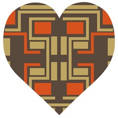 Abstract Geometric Design    Wooden Puzzle Heart by Eskimos