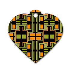 Abstract Geometric Design    Dog Tag Heart (two Sides) by Eskimos