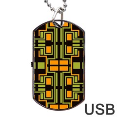 Abstract Geometric Design    Dog Tag Usb Flash (two Sides) by Eskimos