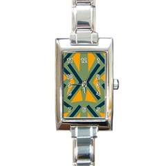 Abstract geometric design    Rectangle Italian Charm Watch