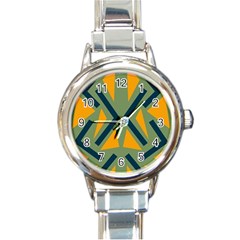 Abstract geometric design    Round Italian Charm Watch