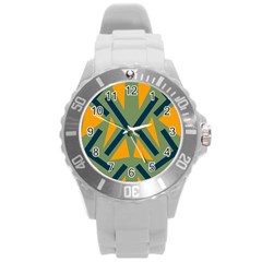 Abstract geometric design    Round Plastic Sport Watch (L)