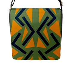 Abstract geometric design    Flap Closure Messenger Bag (L)