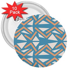 Abstract Geometric Design    3  Buttons (10 Pack)  by Eskimos